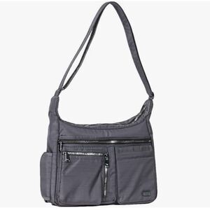Lug Double Dutch Gray Multi Pocket Organizer Travel RFID Messenger Bag